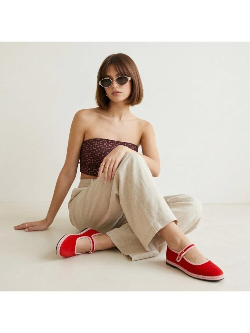 Women's Red Pink Breathable Lightweight Adjustable Buckle Mary Jane Ballet Flat - Picture 7 of 7